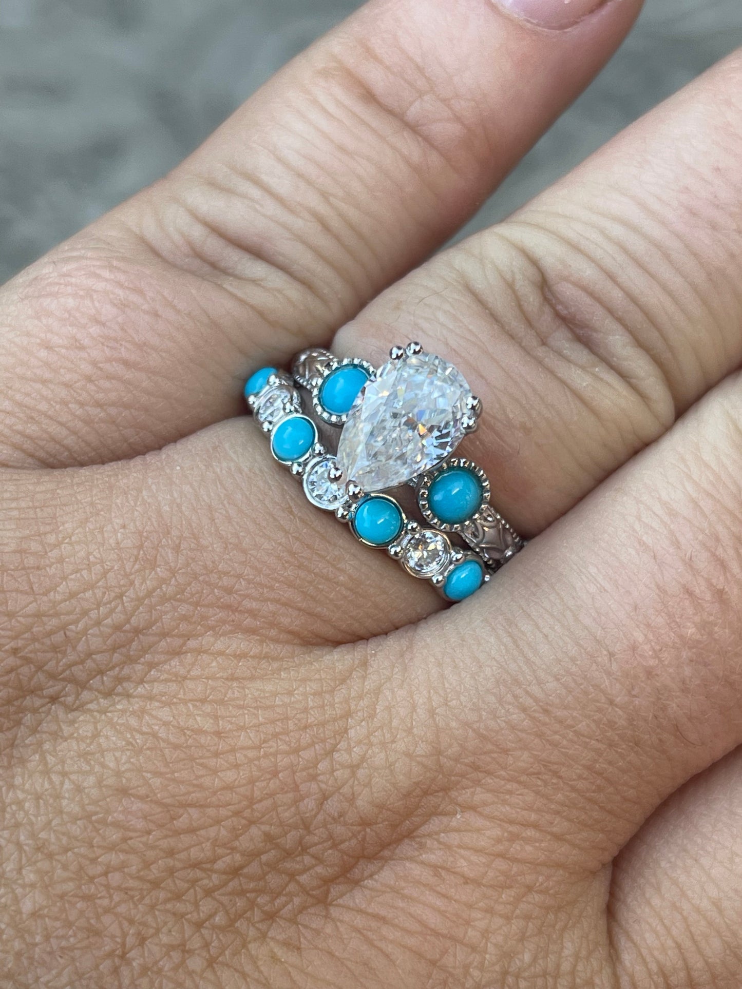 Josie Turquoise Sterling Silver Engagement Ring