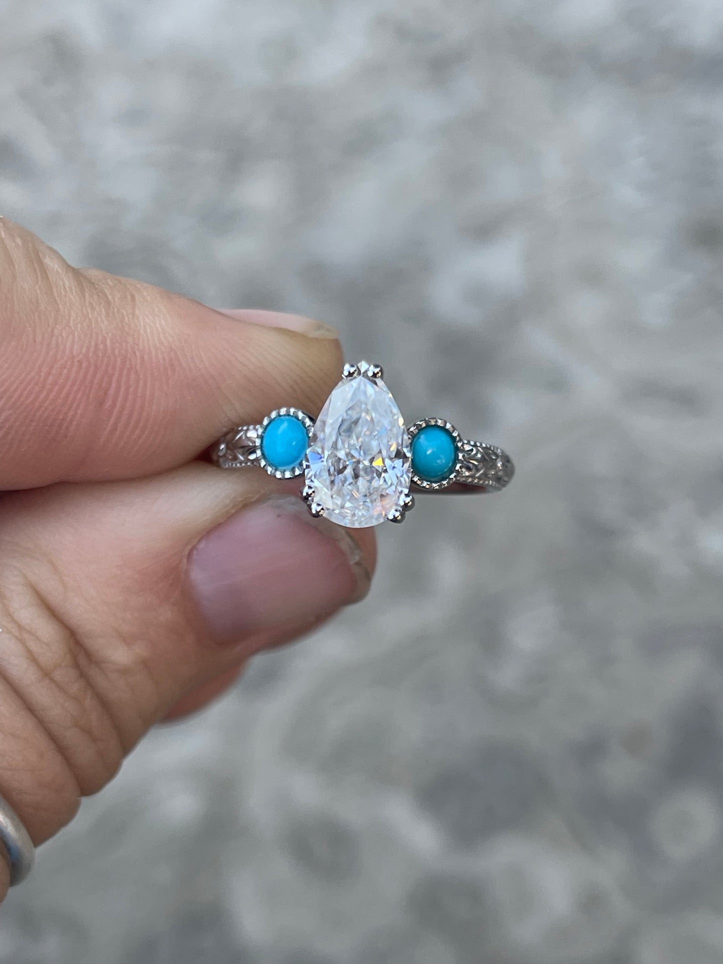 Josie Turquoise Sterling Silver Engagement Ring