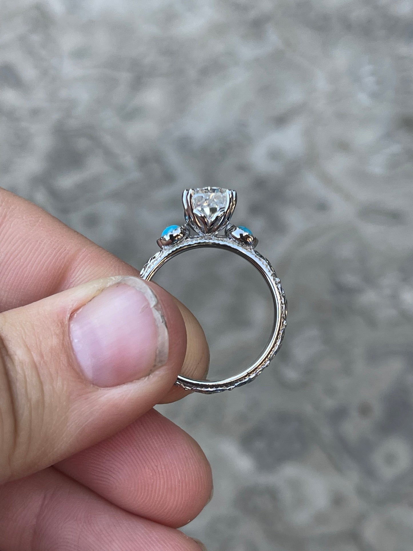 Josie Turquoise Sterling Silver Engagement Ring