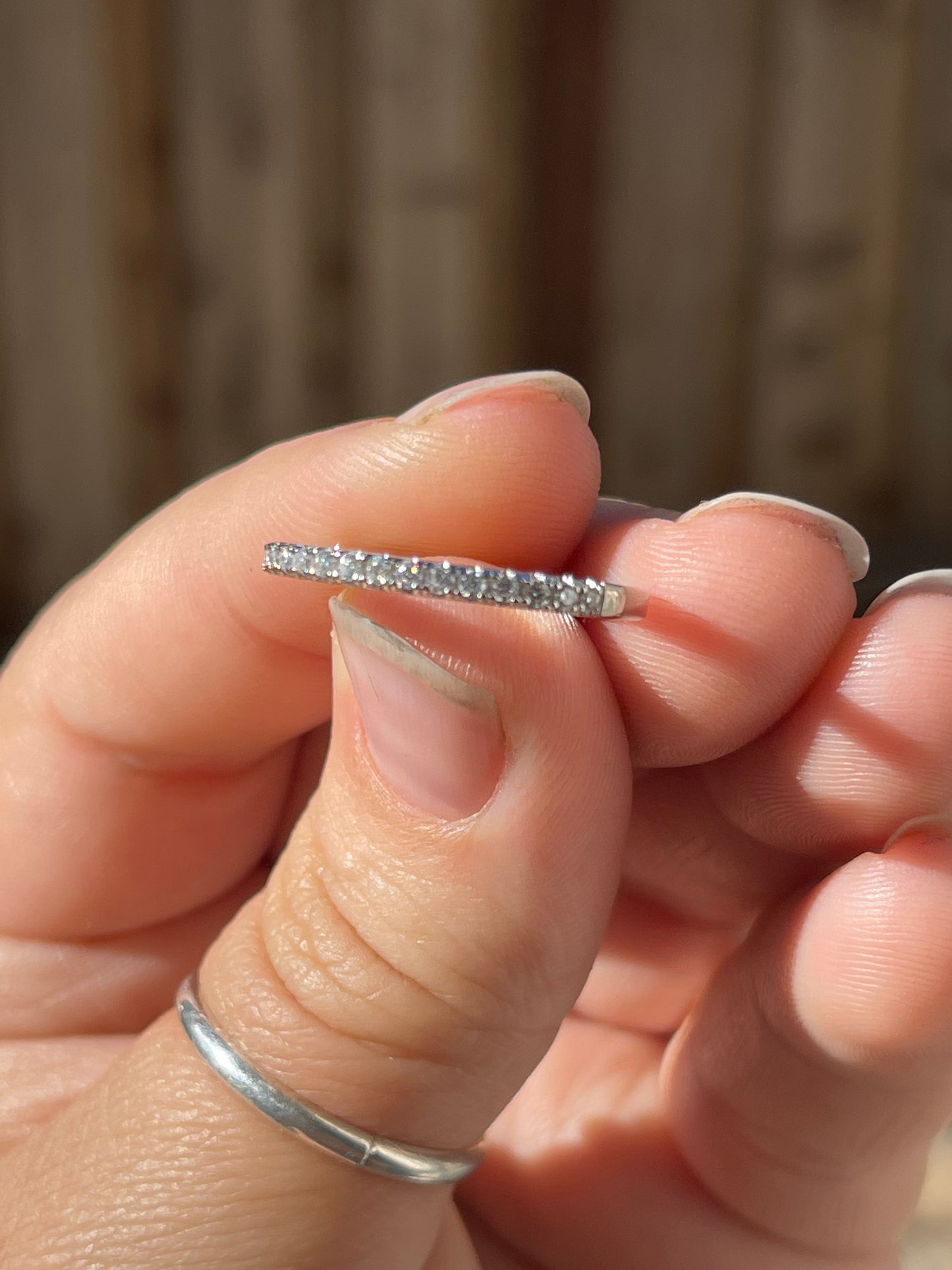 Rylee Sterling Silver Moissanite Wedding Band