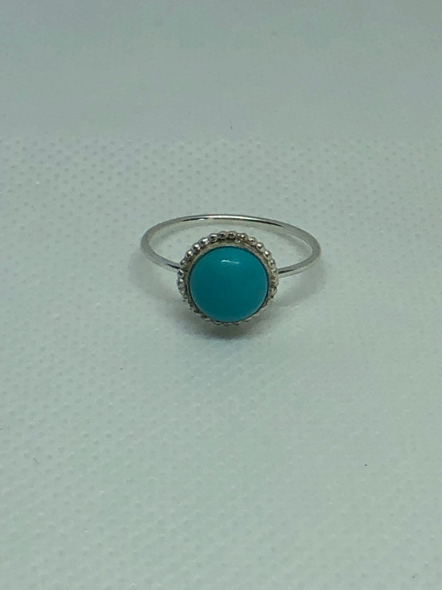 7 & 8 US 8mm Turquoise Sterling Silver Ring