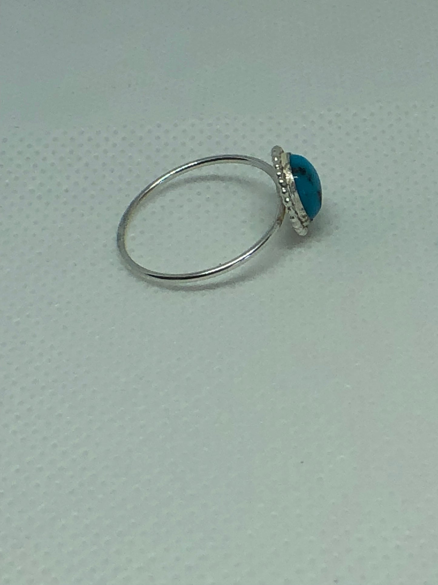 7 & 8 US 8mm Turquoise Sterling Silver Ring