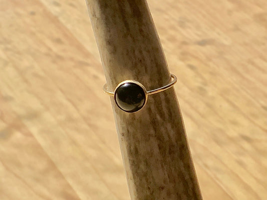 8 US Onyx Gold Filled Stacker Ring Gold-Filled Tines Ranch Co