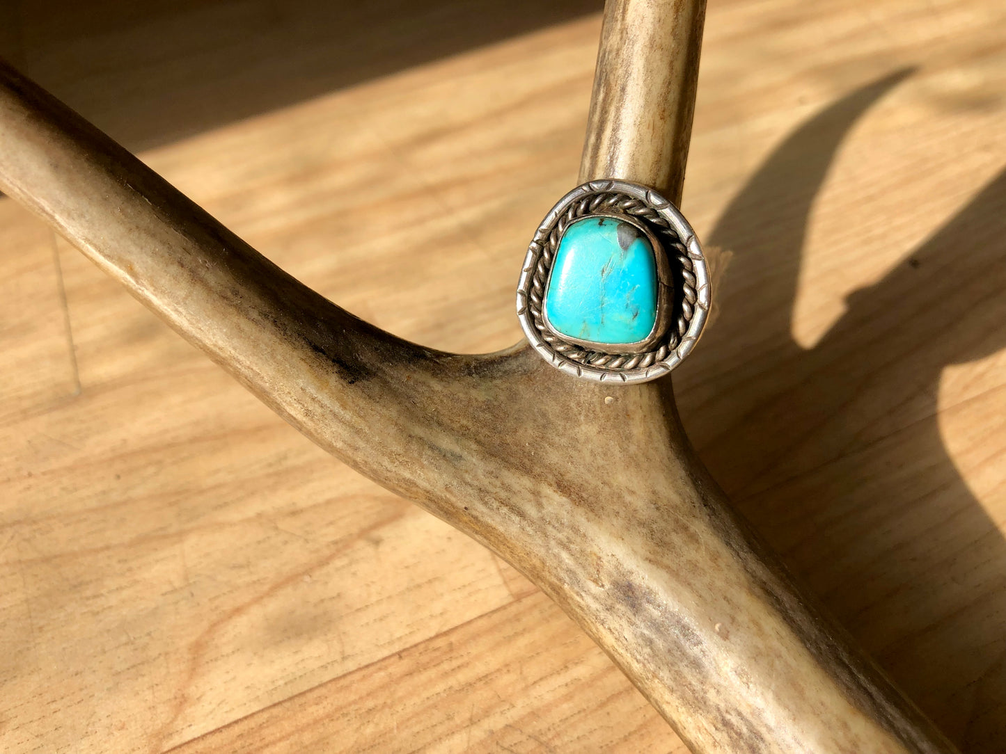 7 US Navajo Vintage Turquoise Sterling Silver Ring