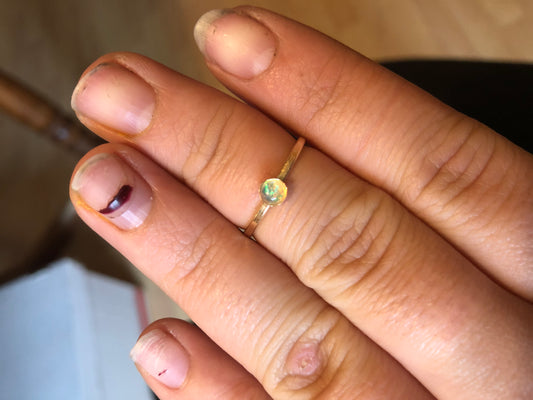 Charlotte 8US 4mm Ethiopian Opal 14K Gold Filled Ring Gold-Filled Tines Ranch Co