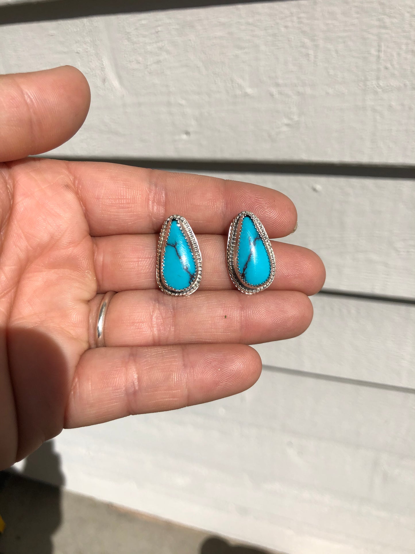 Thunder Kingsman Turquoise Earrings Sterling Silver