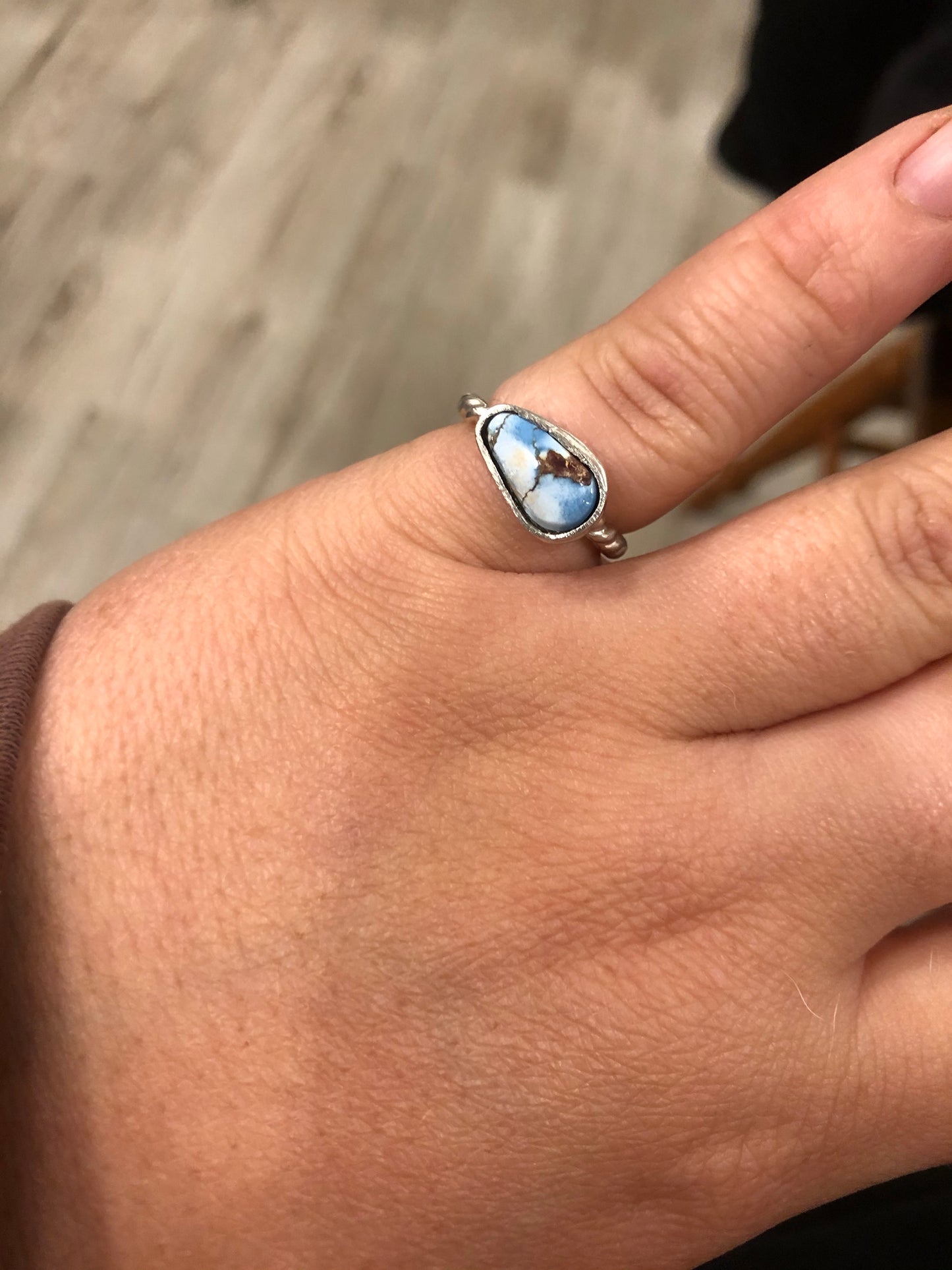 6.5US Twisted Cowgirl ☁️ Turquoise Sterling Silver Ring