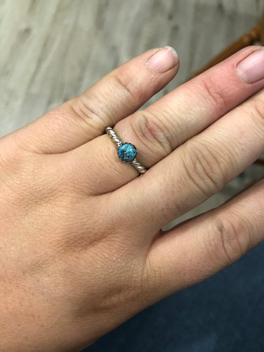 Georgia Twisted Cowgirl Turquoise Sterling Silver Ring