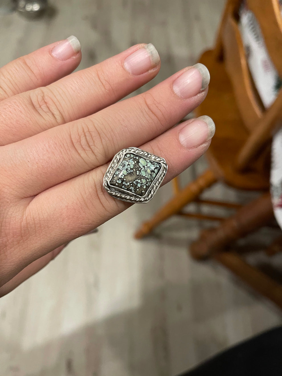 7.5US Star Fox Turquoise w/ Kendall Band Sterling Silver Ring – Tines ...