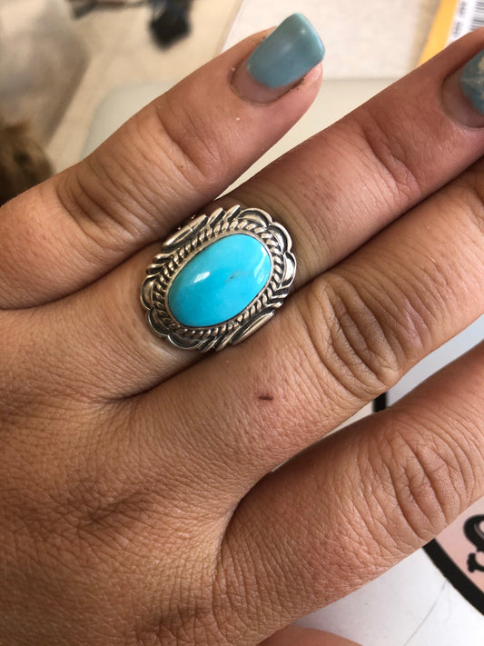 8US Laurel Kingsman Turquoise Sterling Silver Ring