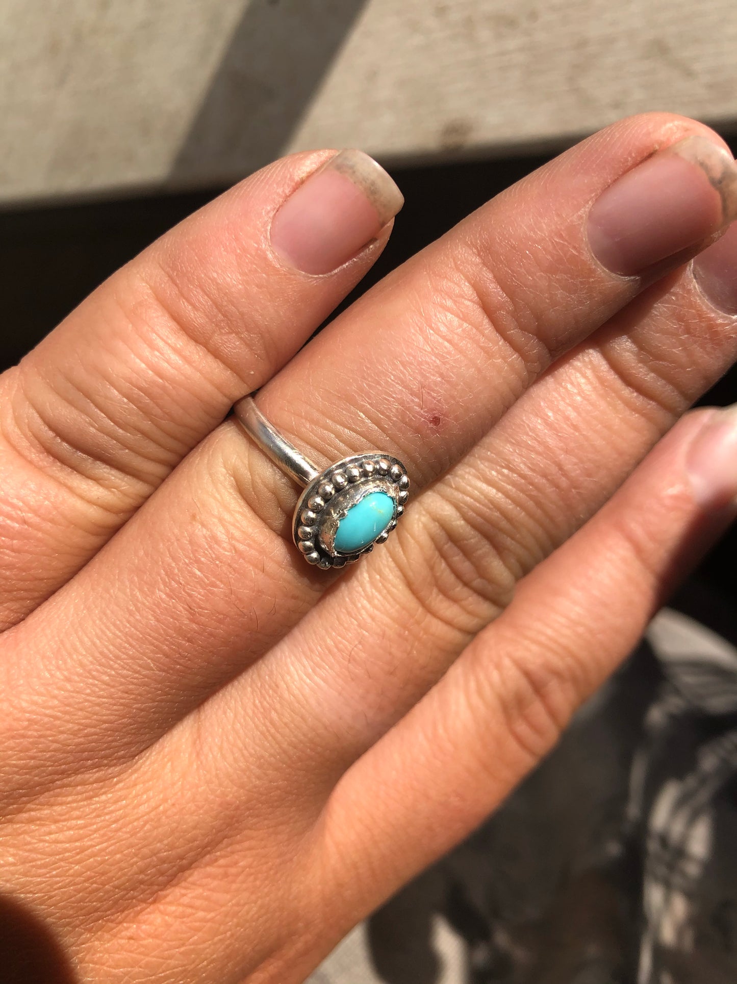 8US Kiki Blue Bird Turquoise & Sterling Silver Ring