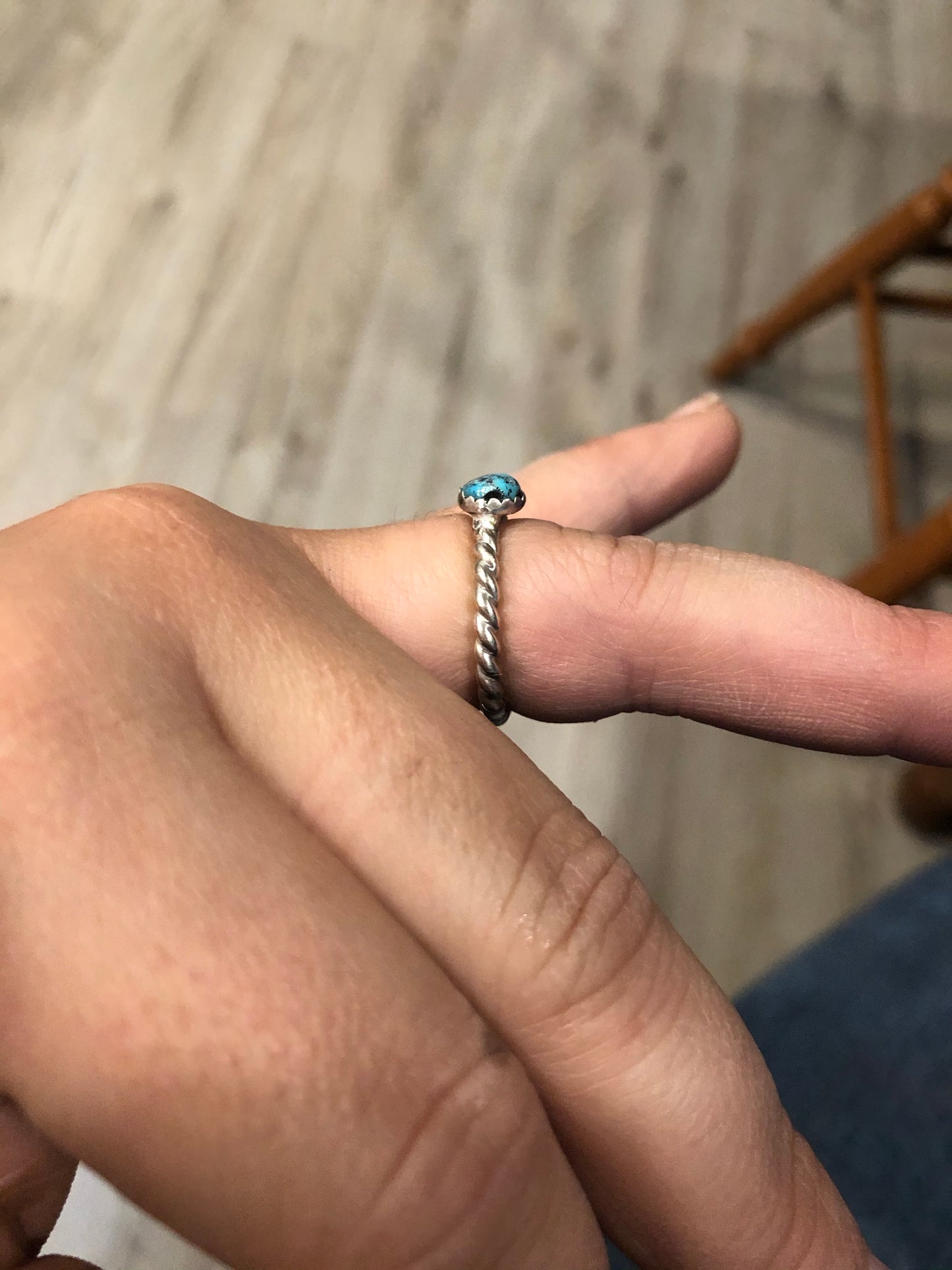 Georgia Twisted Cowgirl Turquoise Sterling Silver Ring