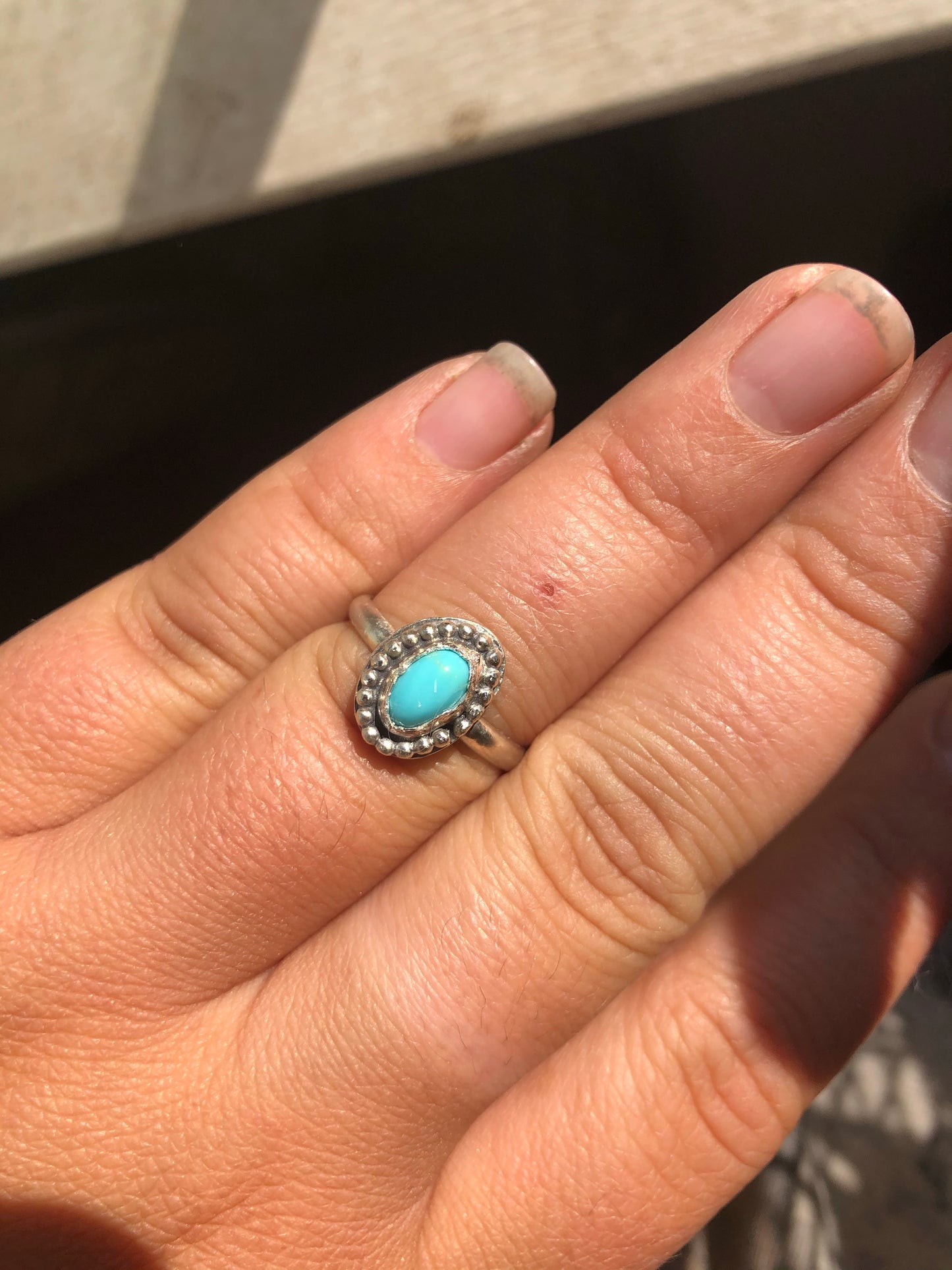 8US Kiki Blue Bird Turquoise & Sterling Silver Ring