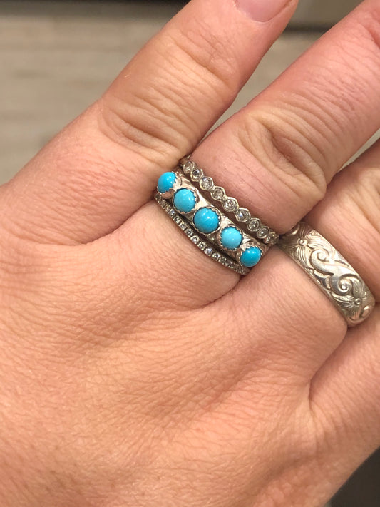 Turquoise Rainy Band Stacker Pattern Band